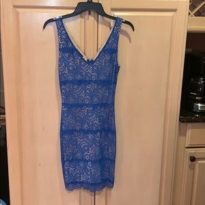 Blue Lace Mini Dress